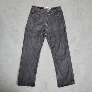 Vintage Akademiks Jeans 34 Black Faded Denim Y2K Hip Hop Rap Wide Leg Baggy